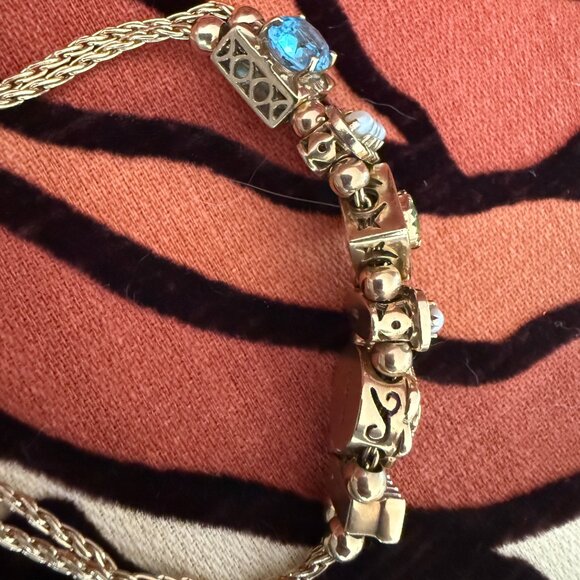 14K & 10K Gold Gemstone Slider Charm Bracelet - 24g+ - Picture 6 of 7